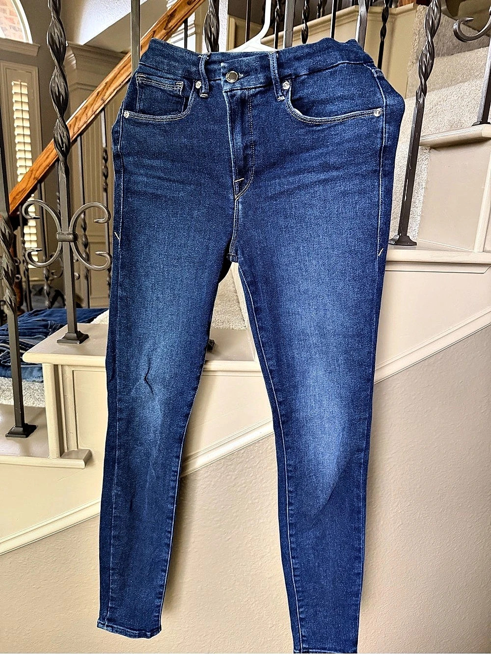 Good American Good Waist Skinny Jeans Blue Waist 27 Size 4
